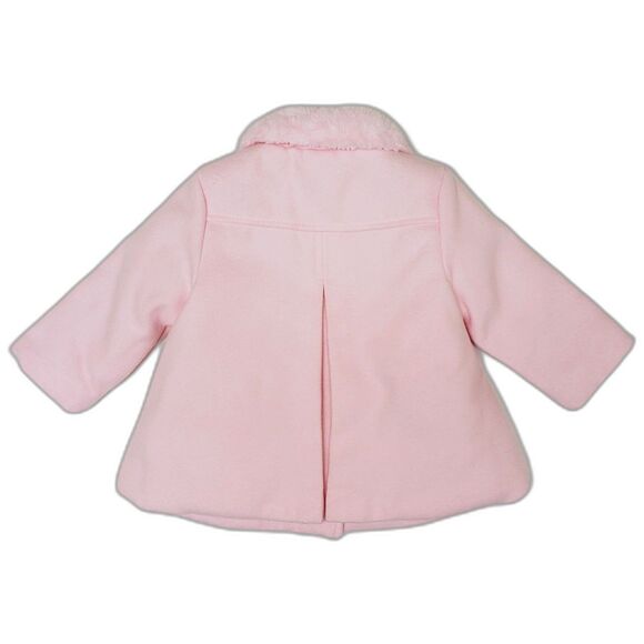 Little Me Girl Pink Pea Coat Quilted Lining Size 12M - Picture 3 of 8